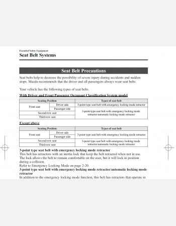 mazda premacy 2012 owners manual